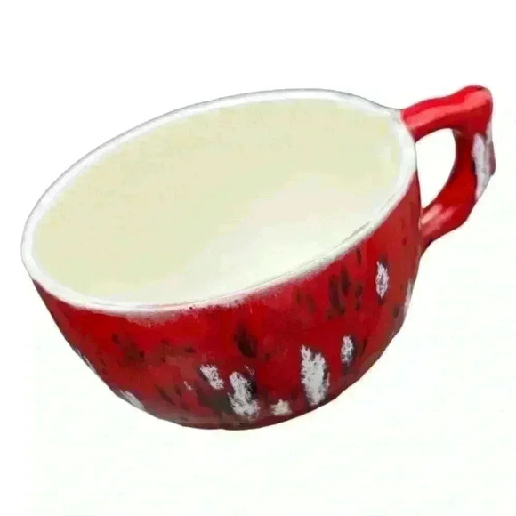 Set of 2 hand thrown latte mugs red glaze - Picture 15 of 15